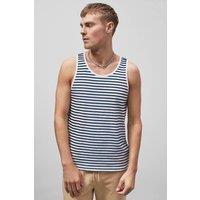 Enorsia Men's Mens Striped Tank Top in Navy | Size: 2XL