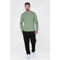 Enorsia Men's Solid Pyjamas Set in Green | Size: Small