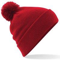Beechfield Men's Original Pom Pom Winter Beanie Hat in Red