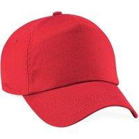 Beechfield Men's Plain Original 5 Panel Baseball Cap in Light Red