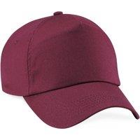Beechfield Men's Plain Original 5 Panel Baseball Cap in Burgundy