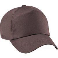 Beechfield Men's Plain Original 5 Panel Baseball Cap in Chocolate