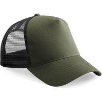 Beechfield Men's Half Mesh Trucker Cap Headwear in Dark Olive