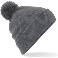 Beechfield Men's Original Pom Pom Winter Beanie Hat in Mid Grey