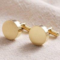 Lisa Angel Men's Round Gold Finished Cufflinks for Men
