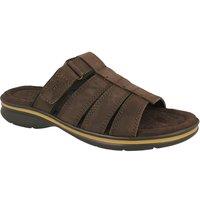 Thomas Blunt Men's Adjustable Comfort Leather Mule Sandals with Cushioned Footbed in Chocolate | Size: 10