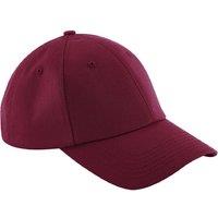 Beechfield Men's Authentic 6 Panel Baseball Cap in Burgundy