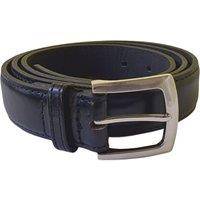 D555 Men's Lewis Bonded Leather Square Buckle Waist Belt in Black | Size: 34R