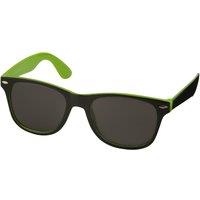 Bullet Men's Sun Ray Sunglasses - Black With Colour Pop in Lime