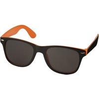 Bullet Men's Sun Ray Sunglasses - Black With Colour Pop in Orange