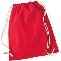 Westford Mill Men's Cotton Gymsac Bag - 12 Litres in Red