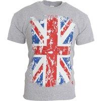 GB Eye Limited Men's Union Jack GB Print 100% Cotton Short Sleeve Casual Top in Light Grey | Size: 2XL