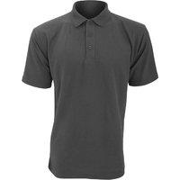 Ultimate Clothing Collection Men's UCC 50 50 Plain Pique Short Sleeve Polo Shirt in Charcoal | Size: 4XL