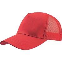 Atlantis Men's Rapper Cotton 5 Panel Trucker Cap in Red