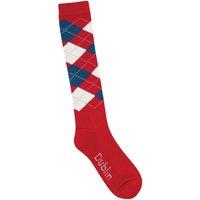 Dublin Men's Argyle Socks in Dark Red