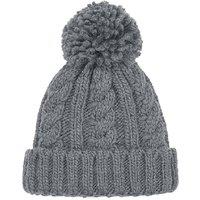 Beechfield Men's Unsiex Cable Knit Melange Beanie in Light Grey