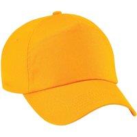 Beechfield Men's Plain Original 5 Panel Baseball Cap Pack of 2 in Gold