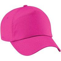 Beechfield Men's Plain Original 5 Panel Baseball Cap Pack of 2 in Fuchsia