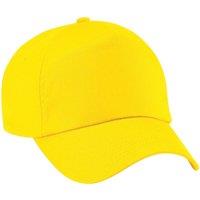 Beechfield Men's Plain Original 5 Panel Baseball Cap Pack of 2 in Yellow