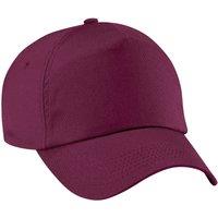Beechfield Men's Plain Original 5 Panel Baseball Cap Pack of 2 in Burgundy