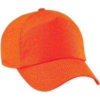 Beechfield Men's Plain Original 5 Panel Baseball Cap Pack of 2 in Orange