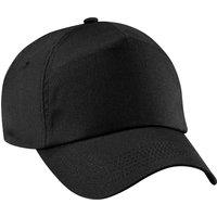 Beechfield Men's Plain Original 5 Panel Baseball Cap Pack of 2 in Black