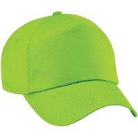 Beechfield Men's Plain Original 5 Panel Baseball Cap Pack of 2 in Lime