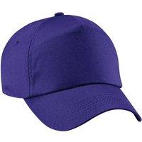 Beechfield Men's Plain Original 5 Panel Baseball Cap Pack of 2 in Purple