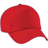 Beechfield Men's Plain Original 5 Panel Baseball Cap Pack of 2 in Red
