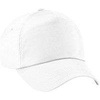 Beechfield Men's Plain Original 5 Panel Baseball Cap Pack of 2 in White