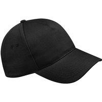 Beechfield Men's Ultimate 5 Panel Baseball Cap Pack of 2 in Black