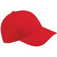 Beechfield Men's Ultimate 5 Panel Baseball Cap Pack of 2 in Red
