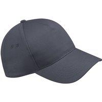 Beechfield Men's Ultimate 5 Panel Baseball Cap Pack of 2 in Mid Grey