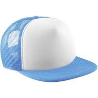 Beechfield Men's Vintage Plain Snap-Back Trucker Cap Pack of 2 in Mid Blue