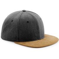 Beechfield Men's Faux Suede Peak Snapback Cap Pack of 2 in Dark Grey