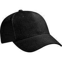 Beechfield Men's Pro-Style Heavy Brushed Cotton Baseball Cap Headwear Pack of 2 in Black