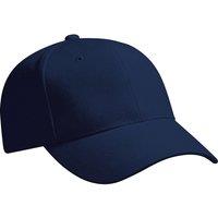 Beechfield Men's Pro-Style Heavy Brushed Cotton Baseball Cap Headwear Pack of 2 in Mid Navy