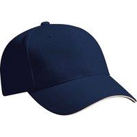 Beechfield Men's Pro-Style Heavy Brushed Cotton Baseball Cap Headwear Pack of 2 in Navy