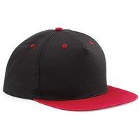 Beechfield Men's 5 Panel Contrast Snapback Cap Pack of 2 in True Black