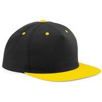 Beechfield Men's 5 Panel Contrast Snapback Cap Pack of 2 in Black