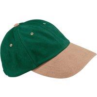 Beechfield Men's Low Profile Heavy Brushed Cotton Baseball Cap Pack of 2 in Green