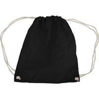 Westford Mill Men's Cotton Gymsac Bag - 12 Litres Pack of 2 in Black