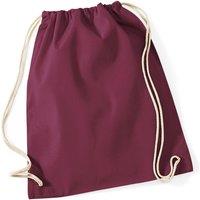 Westford Mill Men's Cotton Gymsac Bag - 12 Litres Pack of 2 in Burgundy