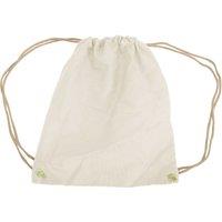 Westford Mill Men's Cotton Gymsac Bag - 12 Litres Pack of 2 in Natural