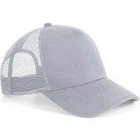 Beechfield Men's Microknit Snapback Trucker Cap in Light Grey