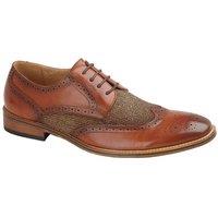 Goor Men's 4 Eye Leather Lined Brogue Gibson Shoe in Tan | Size: 10