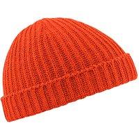 Beechfield Men's Retro Trawler Winter Beanie Hat in Red