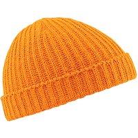 Beechfield Men's Retro Trawler Winter Beanie Hat in Orange
