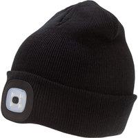 Rock Jock Men's Rechargeable LED Light Beanie Hat in Black