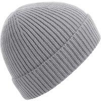 Beechfield Men's Engineered Knit Ribbed Beanie in Light Grey